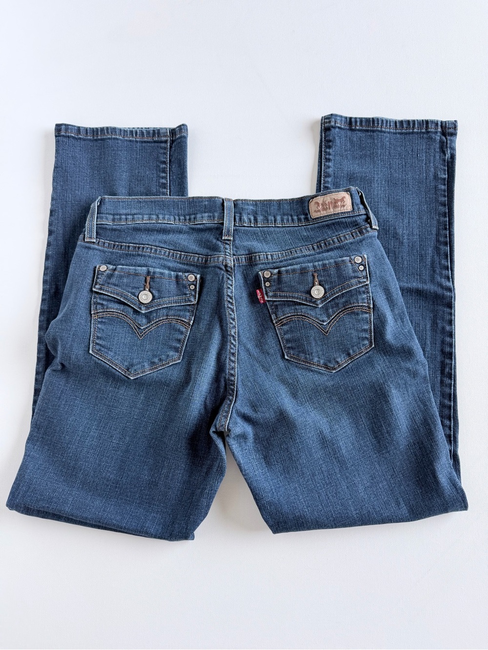 Levi’s 505 Straight Leg Jeans 29 Medium Wash Y2K Flap Pocket Denim - Picture 10 of 12
